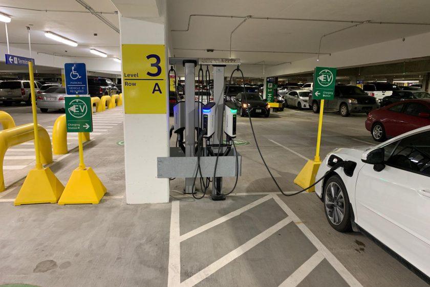 Commercial parking for electric cars